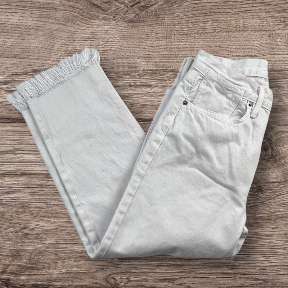 Frame Denim Le Stevie Crop Shredded Raw Hem Jeans Sz: 24 - Picture 6 of 14